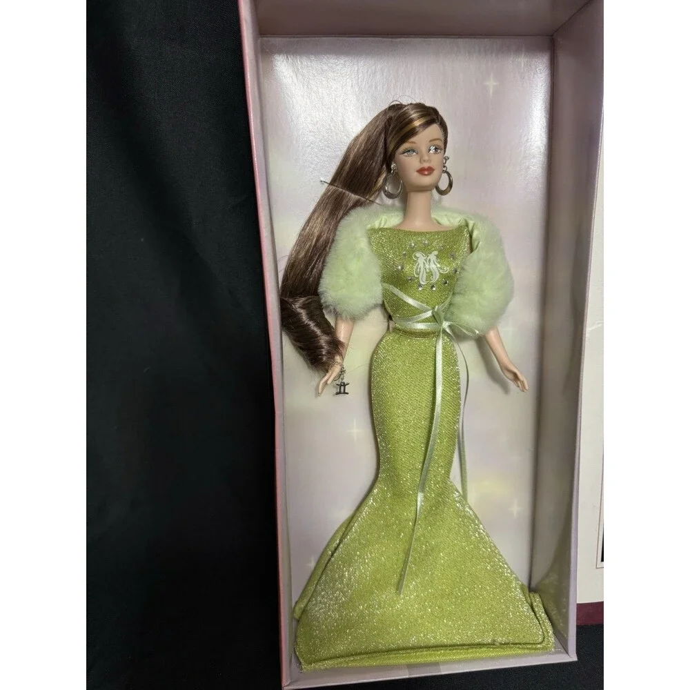 2004 Pink Label Barbie Zodiac Sign Gemini (New, Open Box) Green Dress May June - Picture 8 of 9